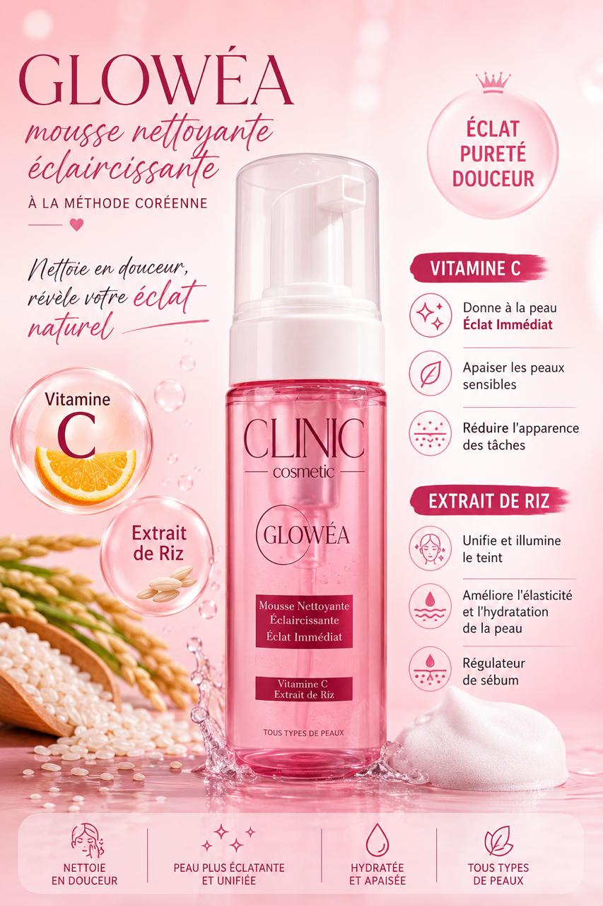 GLOWÉA Mousse Nettoyante Éclaircissante